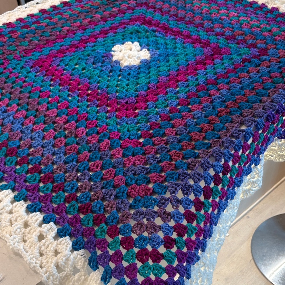 Multicolor Crochet Blanket - Picture 2 of 2